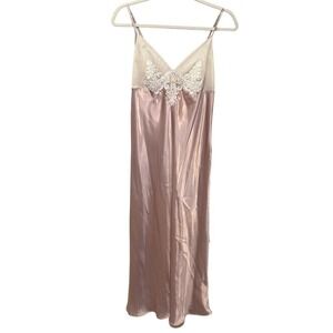 Gillian O'Malley Fairy Babydoll Slip Dress Cream Lace Champagne Satin Medium